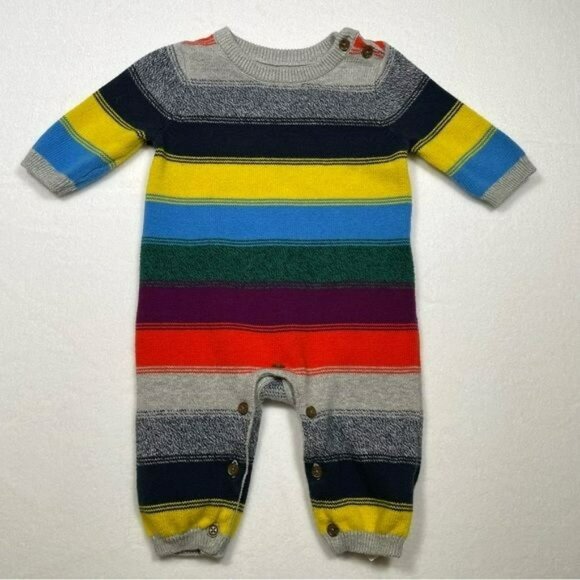 Baby Gap Infant Rainbow Striped Sweater One-Piece Jumpsuit 0-3 months - Picture 1 of 6